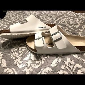 New unworn White Birkenstocks size 42
